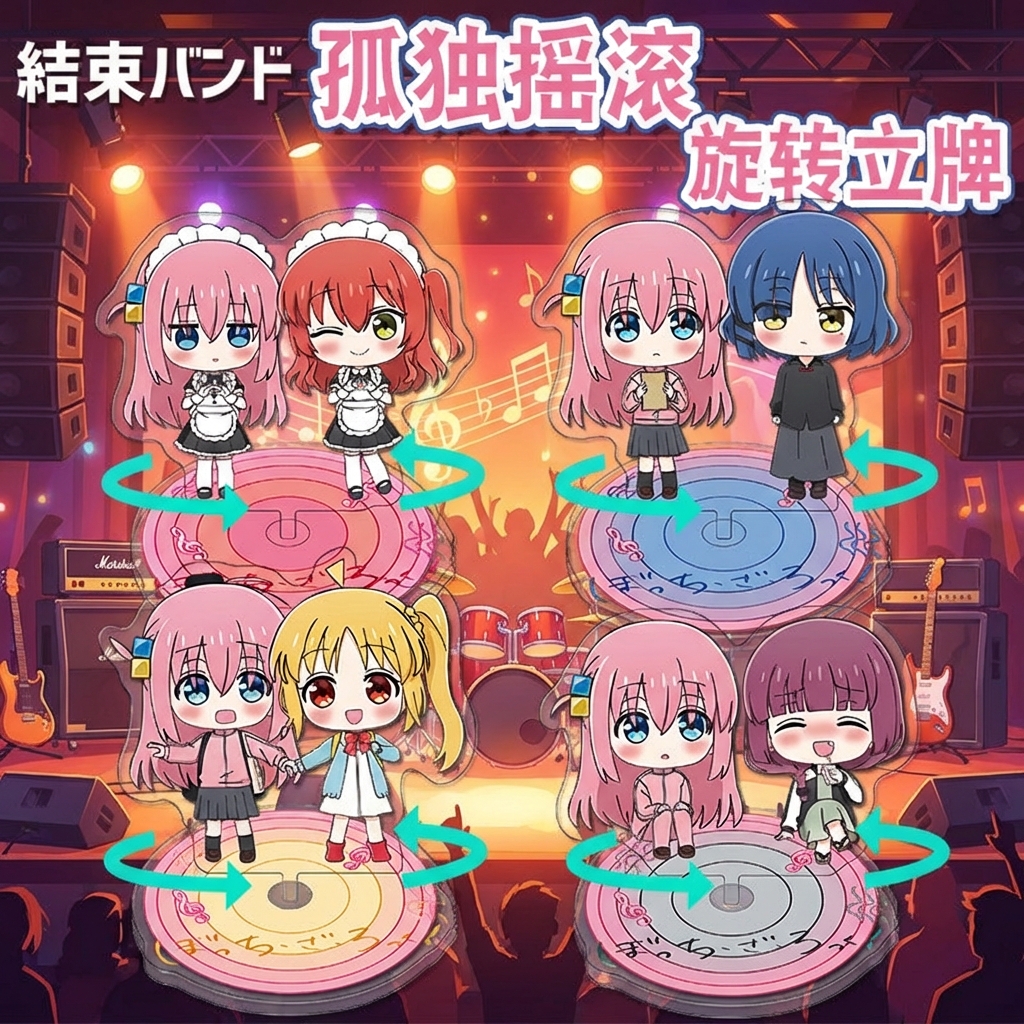 Cute Anime Merchandise - Lonely Rock Acrylic Rotating Stand Holder