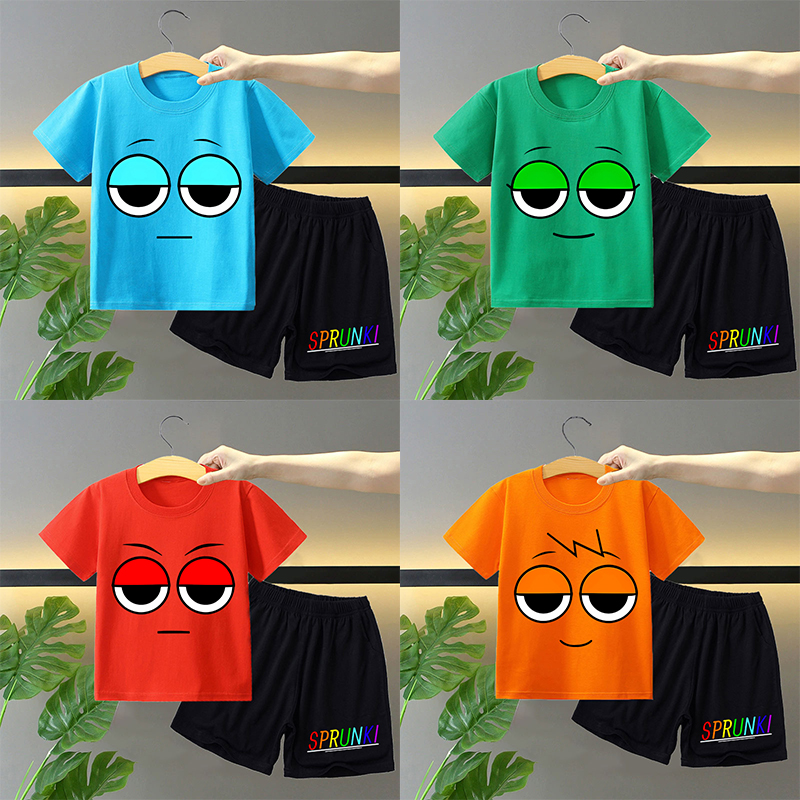 Anime Girl Merchandise - Sprunki 2pcs T-shirt and Shorts Set