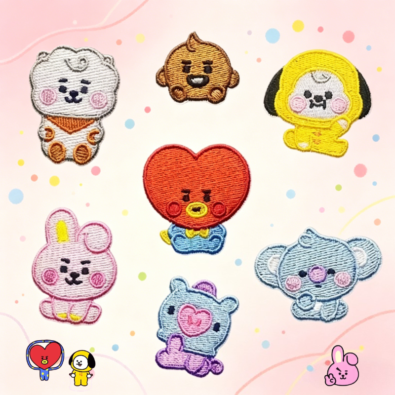 BT21 cartoon cute embroidered  - огляд і ціна Anime Merchandise Wholesale