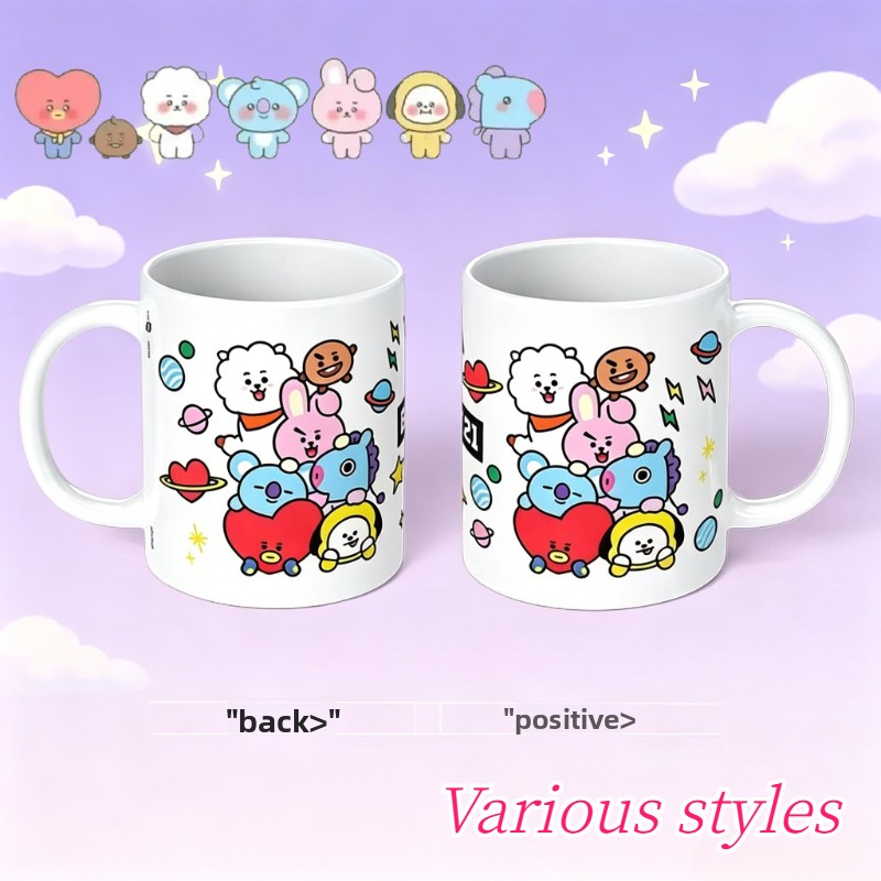 BT21 cartoon cute ceramic mug  - огляд і ціна Anime Merchandise Mugs