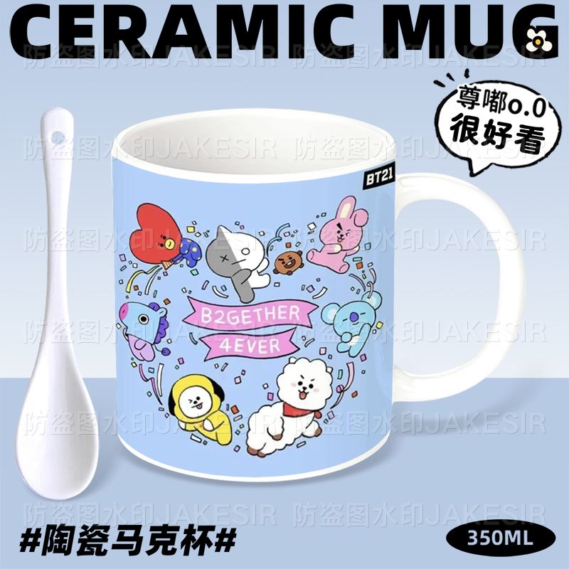 BT21 anime cartoon cute cerami - огляд і ціна Anime Merchandise Mugs